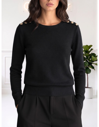 Maglioncino bottoni laterali spalla NERO 10347124