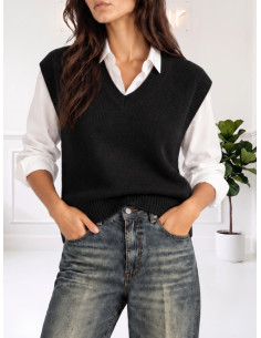 Gilet scollo a V NERO 535310681