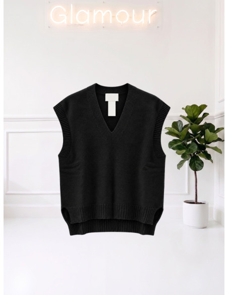 Gilet scollo a V NERO 535310681