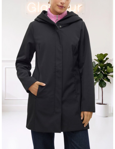 Piumino impermeabile con cappuccio NERO 10311233