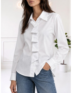Camicia con pieghe BIANCO