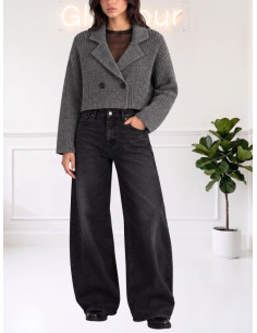 Cardigan corto con bottoni GRIGIO CAR26WS5095