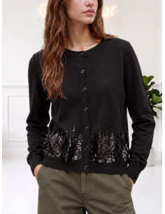 Cardigan paillettes NERO 535310650