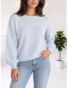 Maglia paricollo basic CIELO