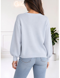 Maglia paricollo basic CIELO