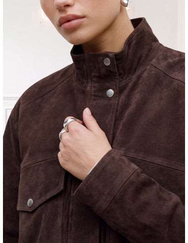 Bomber Corto Suede Moro Donna | Vero Moda