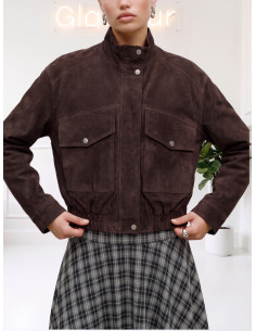 Bomber Corto Suede Moro Donna | Vero Moda