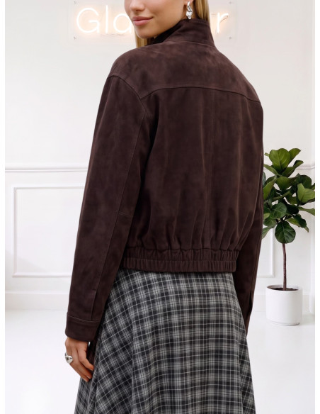 Bomber Corto Suede Moro Donna | Vero Moda