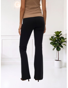 Pantalone flared in maglina NERO 10209858