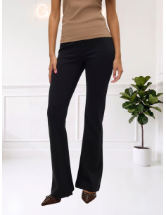 Pantalone flared in maglina NERO 10209858