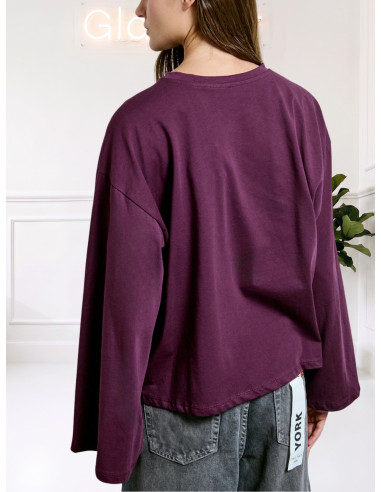 T shirt manic ampia bordeaux WT26WZEM8976
