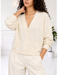 Cardigan tasche LATTE