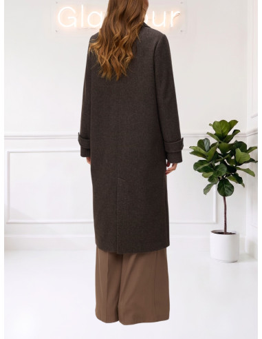 Cappotto Lungo Doppiopetto Spigato Moro | Vero Moda