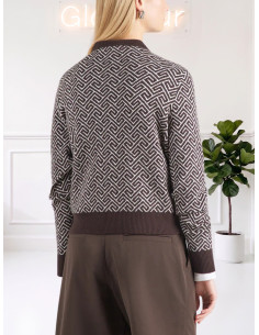 Cardigan fantasia geometrica MORO