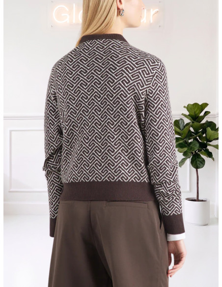 Cardigan fantasia geometrica MORO
