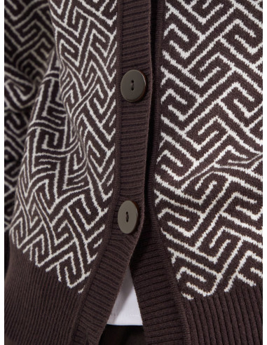 Cardigan fantasia geometrica MORO