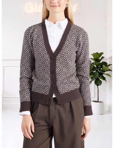 Cardigan fantasia geometrica MORO