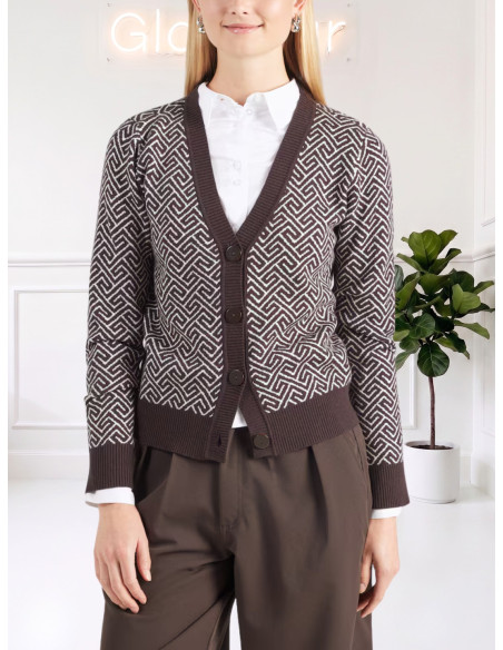 Cardigan fantasia geometrica MORO