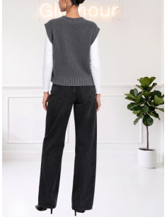Gilet scollo v GRIGIO 535310630