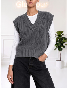 Gilet scollo v GRIGIO 535310630