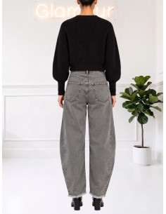 Jeans barrel grigio