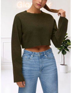 Maglioncino Crop Verde Militare Donna | Vero Moda