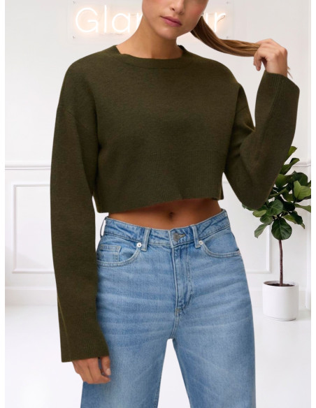Maglioncino Crop Verde Militare Donna | Vero Moda