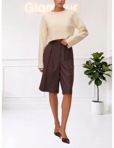 Maglioncino Crop Panna Girocollo Donna | Vero Moda