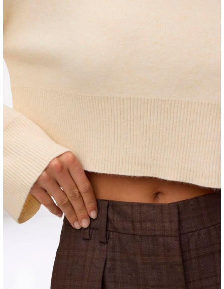 Maglioncino Crop Panna Girocollo Donna | Vero Moda