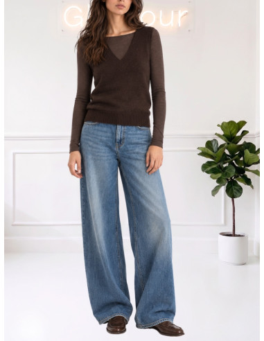 Maglia Misto Cashmere Moro Scollo a Barca | Motel
