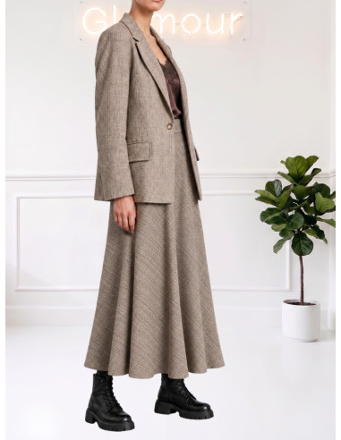 Giacca Blazer Spigata Taupe Donna | KingKong