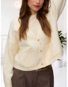 Cardigan Bianco con Tasche e Bottoni | Vero Moda