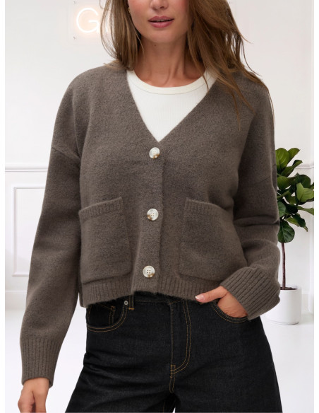Cardigan Fango con Tasche e Bottoni | Vero Moda