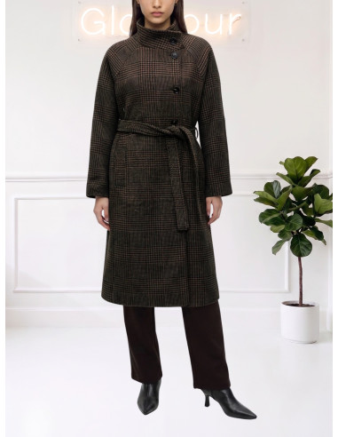 Cappotto Lungo Check Cioccolato Donna | Vero Moda