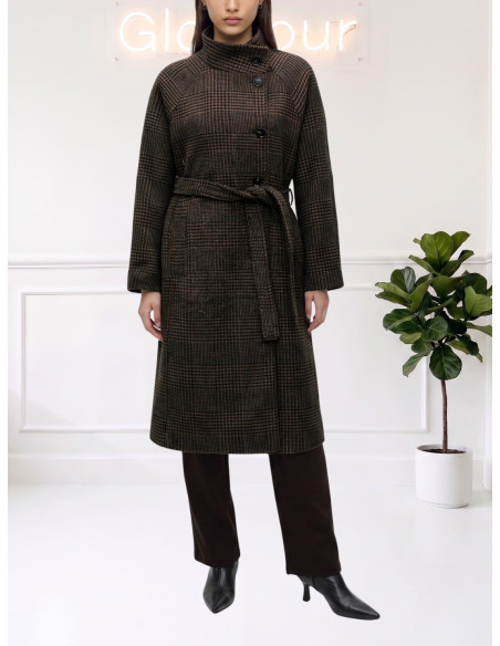 Cappotto Lungo Check Cioccolato Donna | Vero Moda