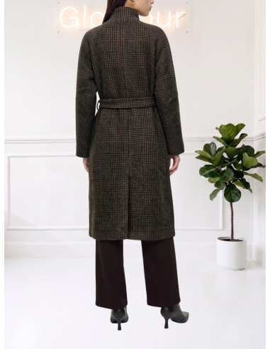 Cappotto Lungo Check Cioccolato Donna | Vero Moda