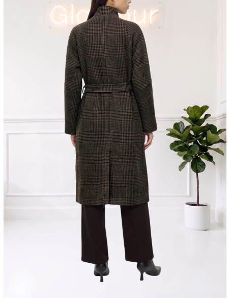 Cappotto Lungo Check Cioccolato Donna | Vero Moda