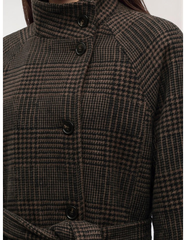 Cappotto Lungo Check Cioccolato Donna | Vero Moda