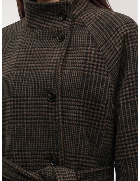 Cappotto Lungo Check Cioccolato Donna | Vero Moda