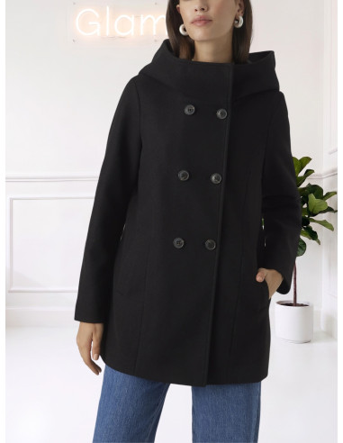 Cappotto Corto Nero con Cappuccio Donna | Vero Moda