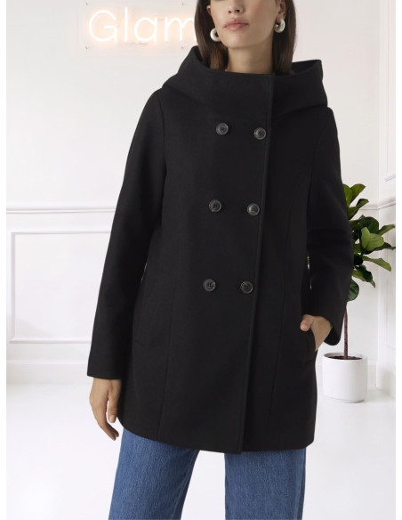 Cappotto Corto Nero con Cappuccio Donna | Vero Moda