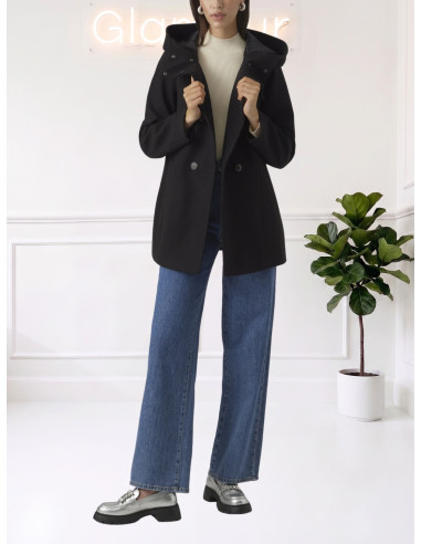 Cappotto Corto Nero con Cappuccio Donna | Vero Moda