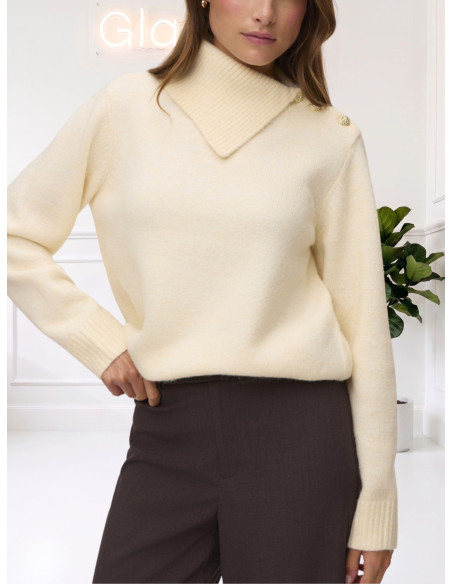 Dolcevita Panna con Bottoni Gioiello Donna | Vero Moda