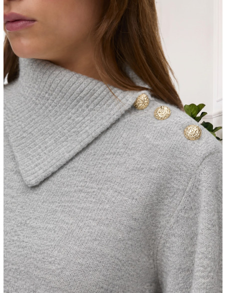 Dolcevita Grigio con Bottoni Gioiello | Vero Moda