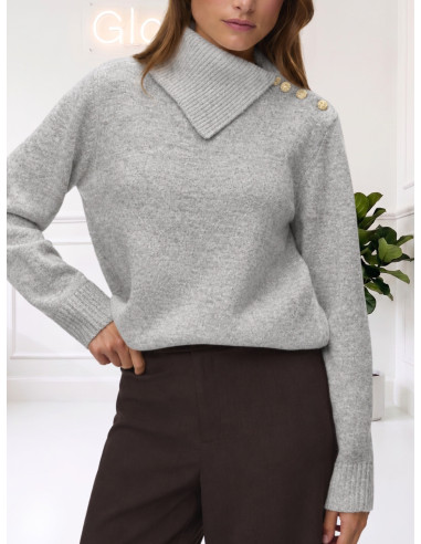 Dolcevita Grigio con Bottoni Gioiello | Vero Moda