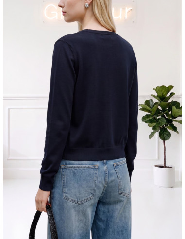 Cardigan Nero in Lana Merino con Bottoni | Vero Moda