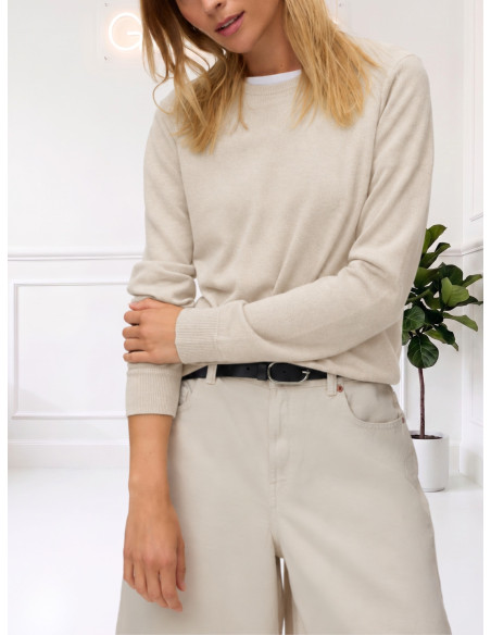 Maglioncino Panna Girocollo in Lana Merino | Vero Moda