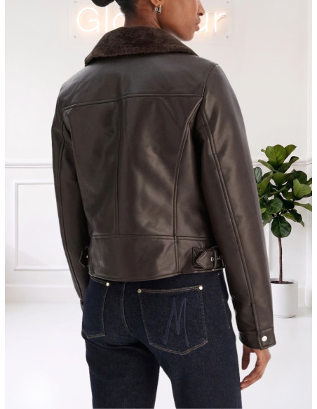 Giacca Biker Ecopelle e Pelliccia Moro | Vero Moda
