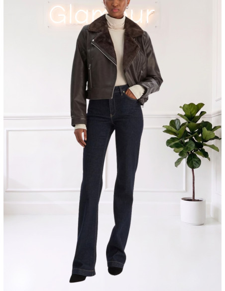 Giacca Biker Ecopelle e Pelliccia Moro | Vero Moda