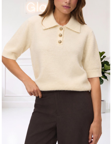 Pullover Panna con Bottoni Gioiello Donna | Vero Moda